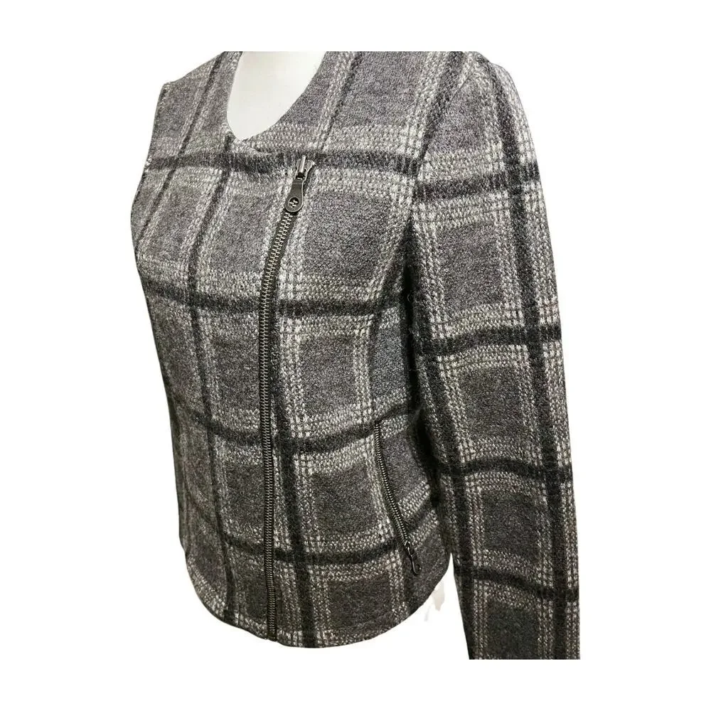 Joie Plaid Wool Jacket Medium Winter Workwear